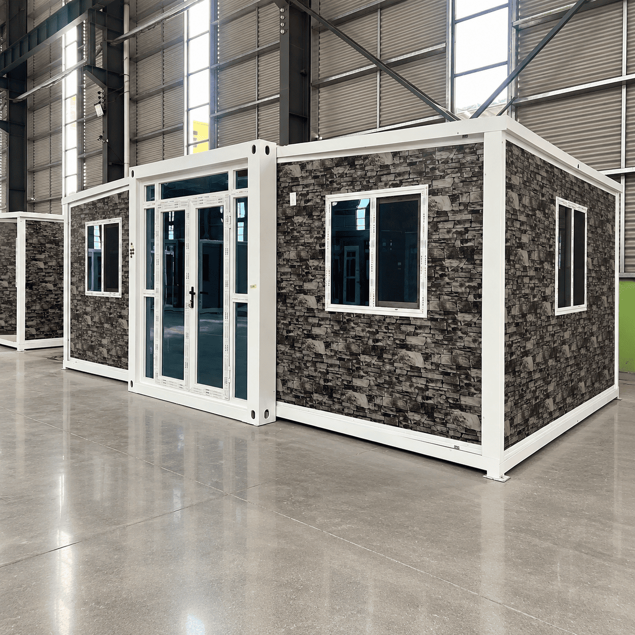 Casa Box Conteneur extensible de 10 pieds pour la maison | Cabane &agrave; texture de roche