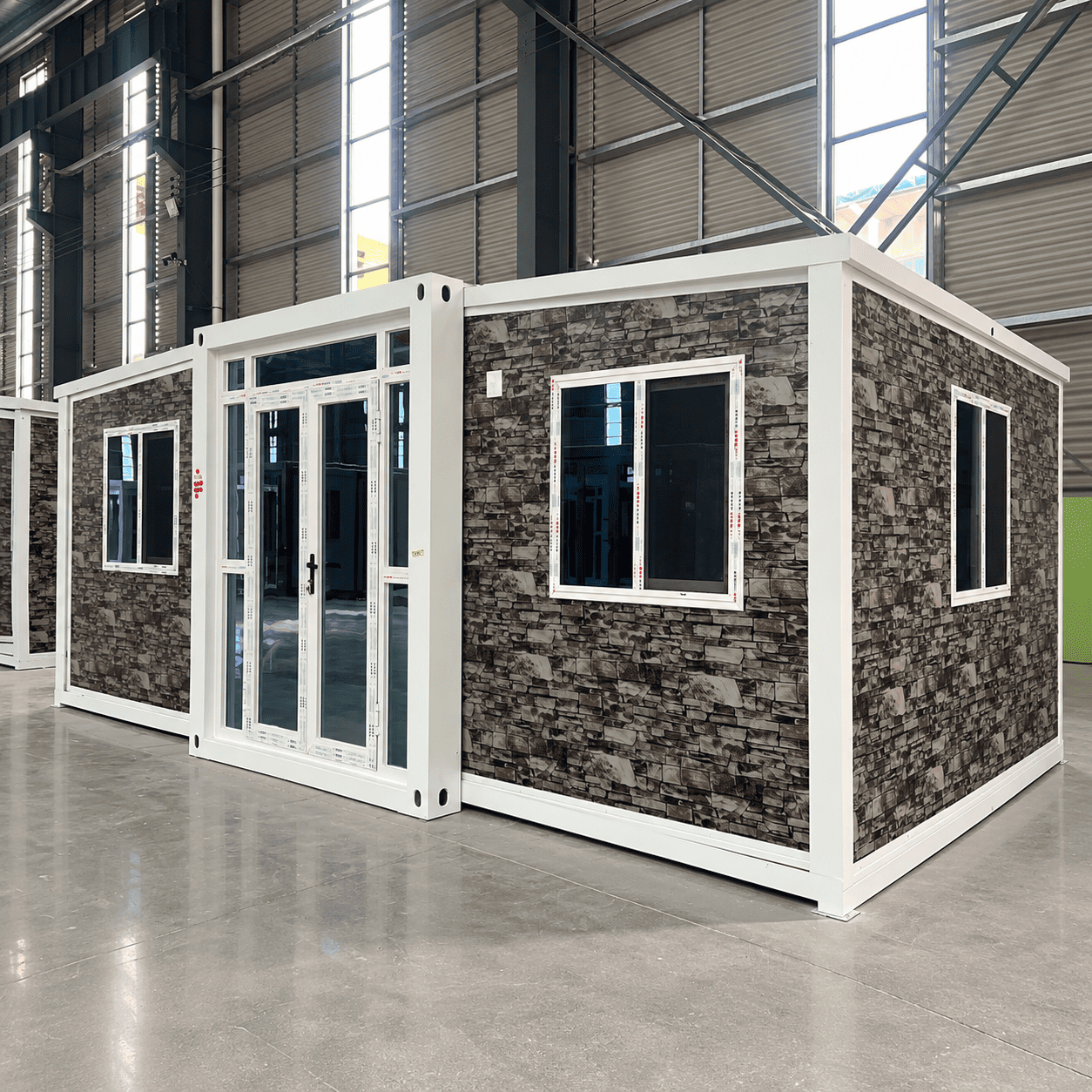 Casa Box Conteneur extensible de 15 pieds pour la maison | Cabane &agrave; texture de roche