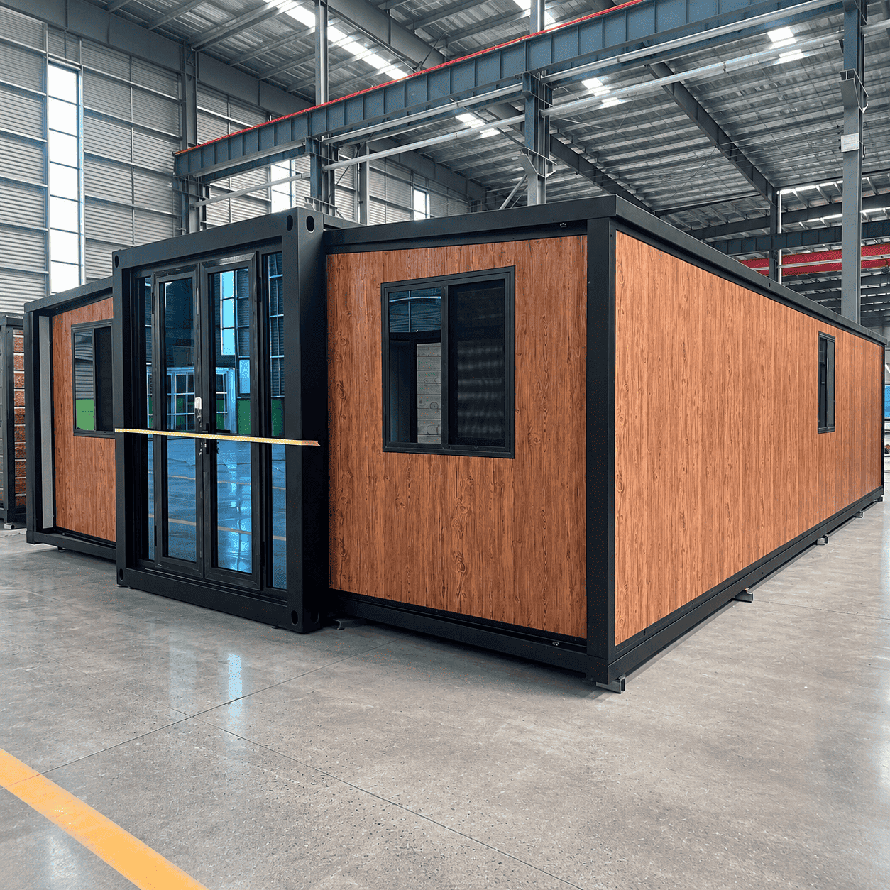 Casa Box Conteneur extensible de 40 pieds Accueil | Pr&eacute;fabriqu&eacute; en bois pour grande famille